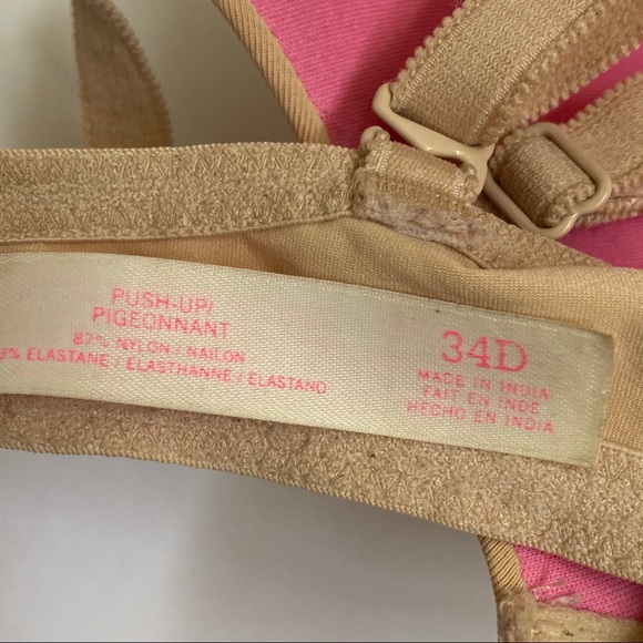 Pink Victoria’s Secret nude underwire push up bra 34D - Picture 5 of 6